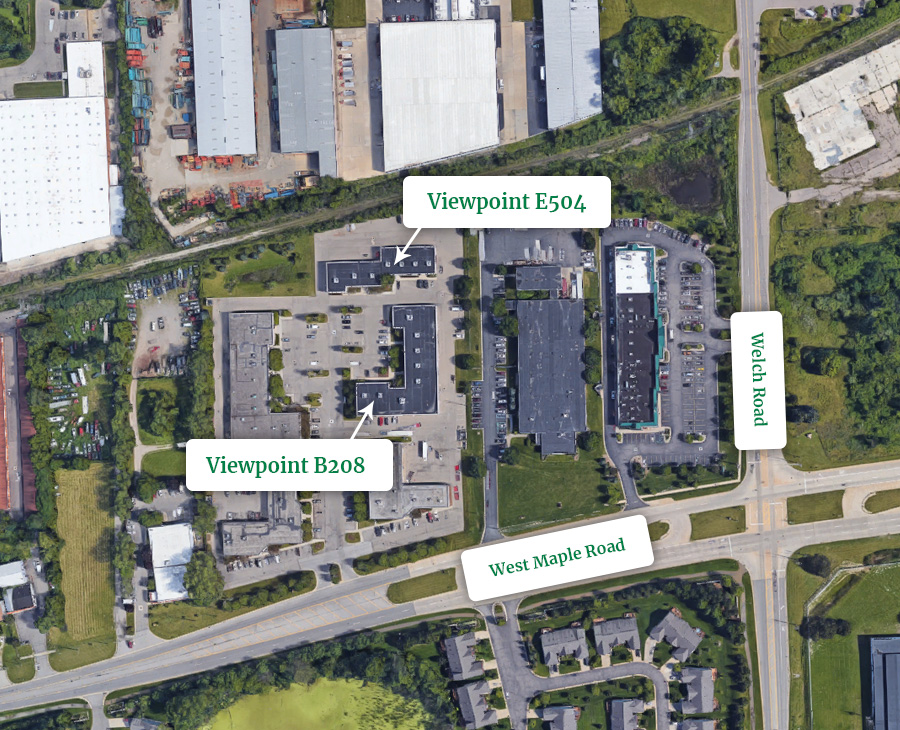 Image of a map showing where the Viewpoint Psychology office is