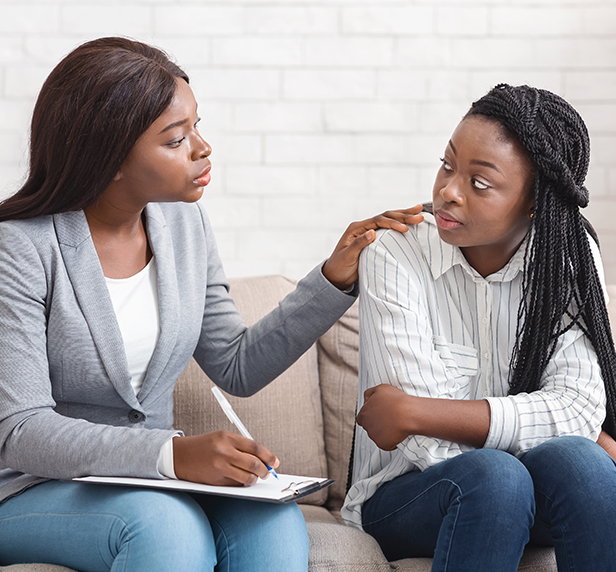 A young woman and her therapist discuss her various phobias.