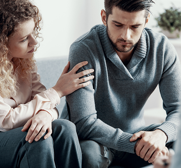 A couple with relationship concerns talks about therapy.