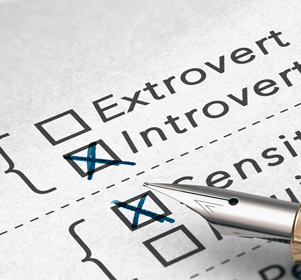 An example of some psychological testing, showing extrovert vs introvert.