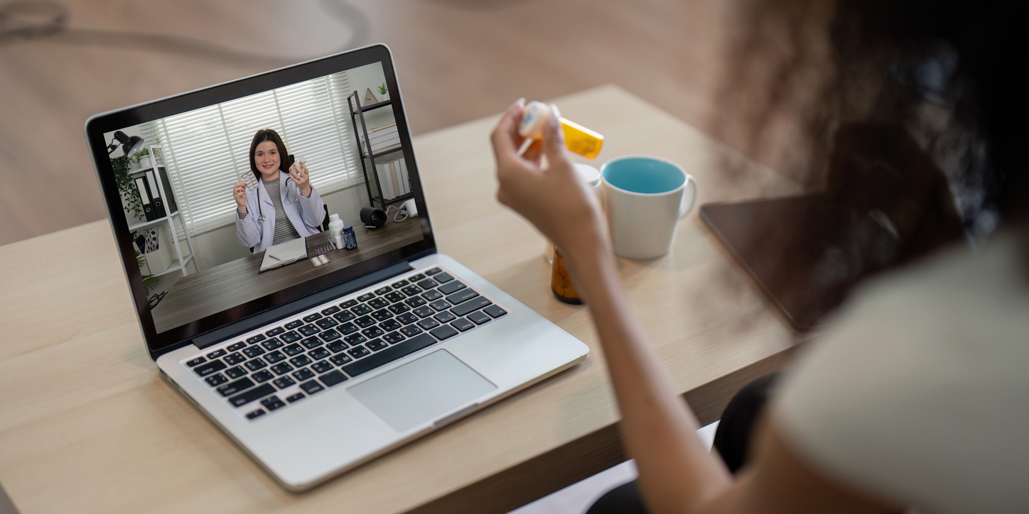 Virtual therapy session focused on substance use recovery and mental wellness.